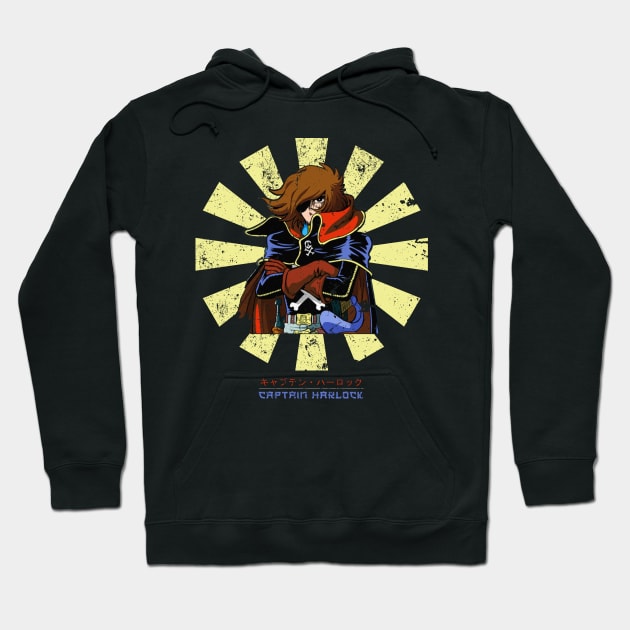 Captain Harlock Retro Japanese Hoodie by Nova5